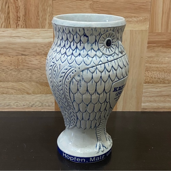 Vintage Handarbeit KAUZEN BIER Stoneware 7” Mug Beer Stein Owl Mug - Picture 3 of 16